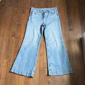 American Eagle Outfitters Light Blue High-Rise Wide Leg Jeans